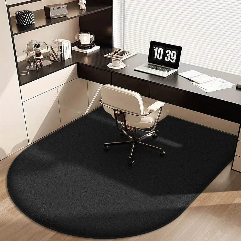 Chair Mat Hard Floor - Einfarbige Computerstuhl-Matte Flanell-Bodenmatte Verdickte Schreibtisch-Drehstuhl-Matte Gewölbter