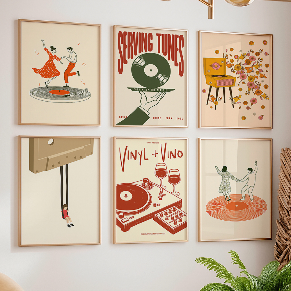 Office Furniture Used - 1 Stück Vintage Musik Leinwand-Poster Ungerahmt