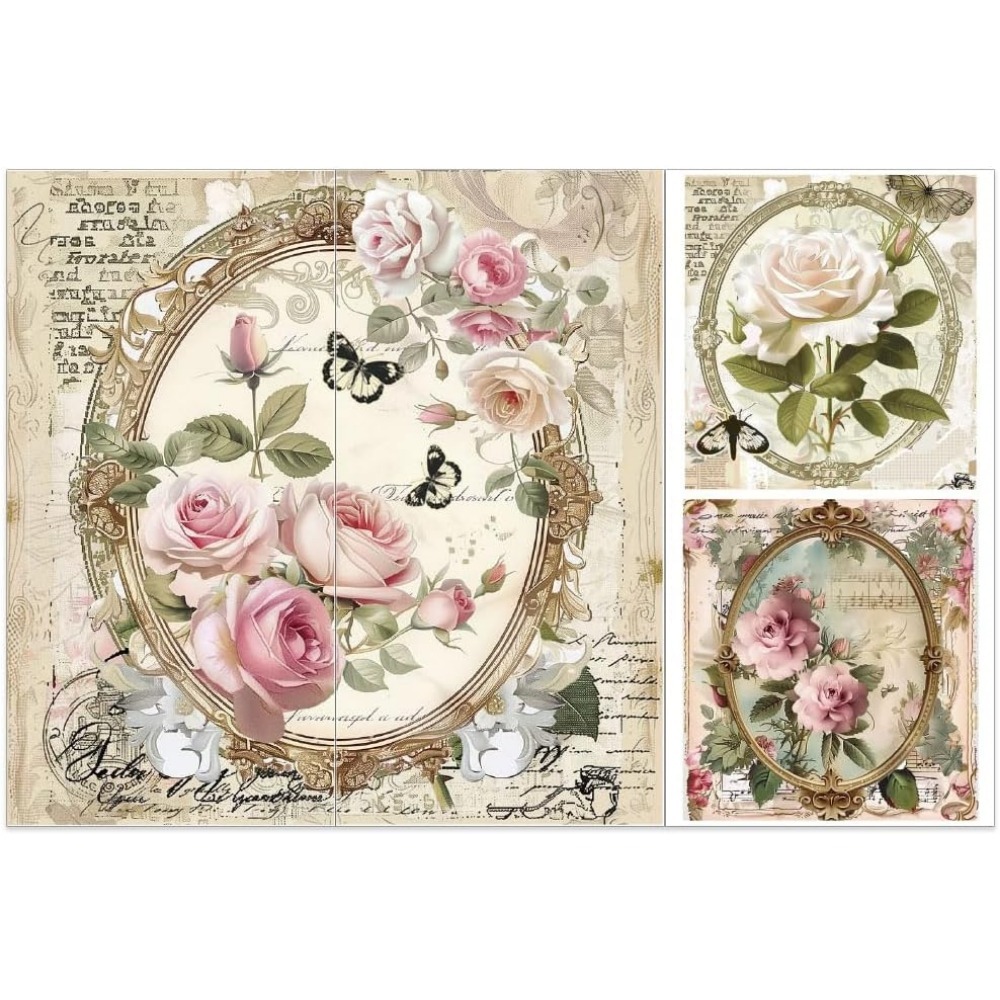 Office Furniture Equipment - 3 Stück/Set Rose Rub on Transfers