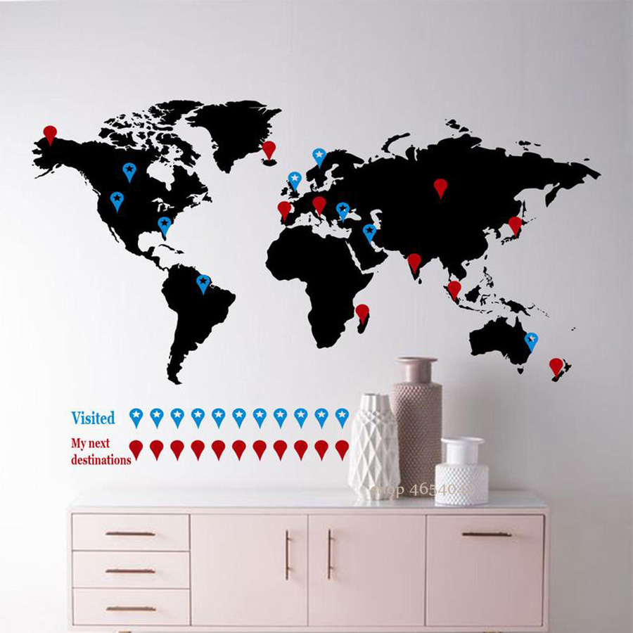 Office Furniture World - Große Weltkarte Wand Aufkleber Reise wand