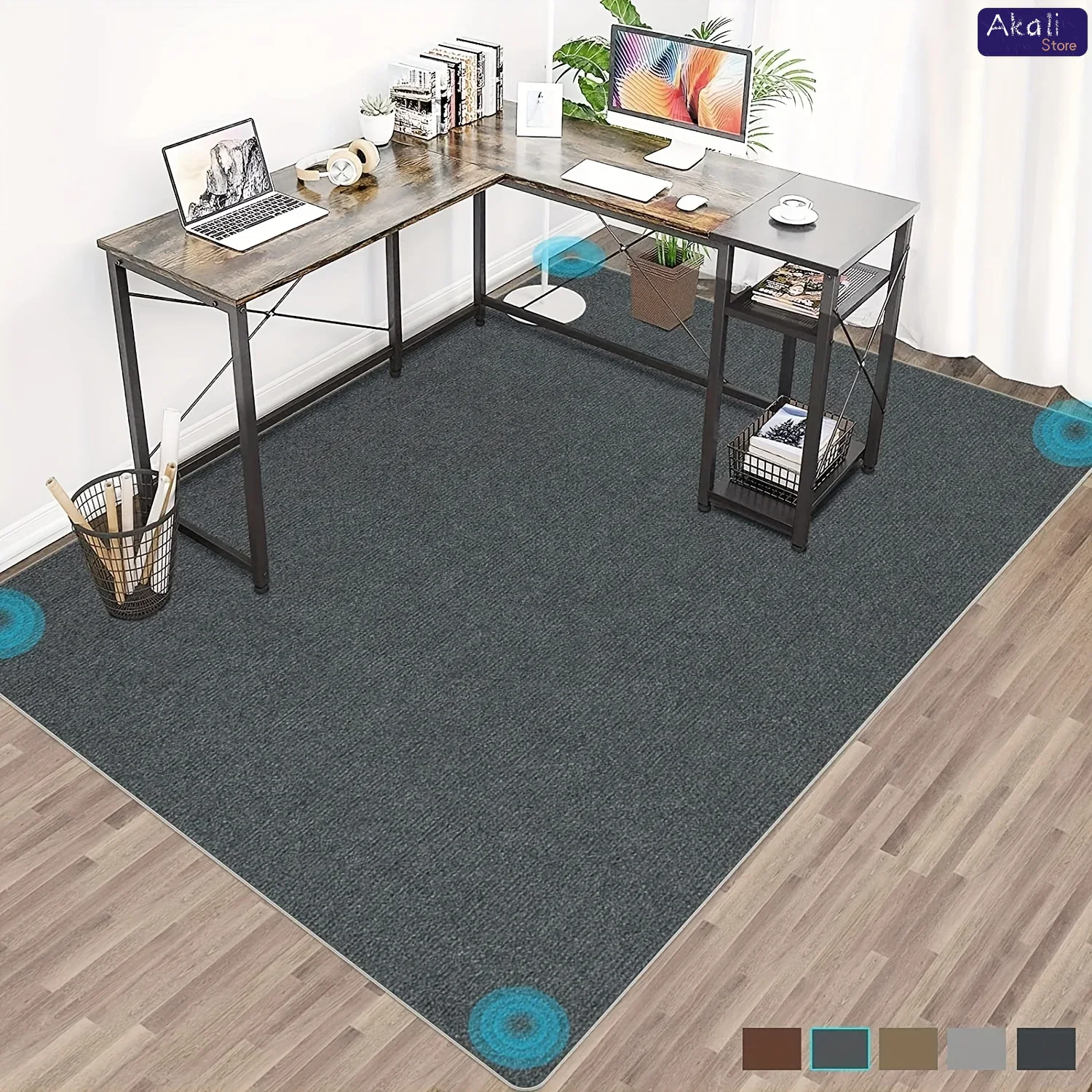 Chair Mat Hard Floor - Große Bürostuhlmatte, rutschfest, maschinenwaschbar, Schreibtischteppich für