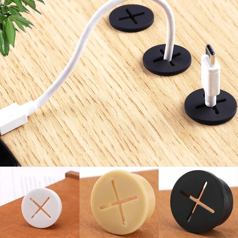 Office Furniture Equipment - 5PCS Flexible Gummi Runde Kabel Loch