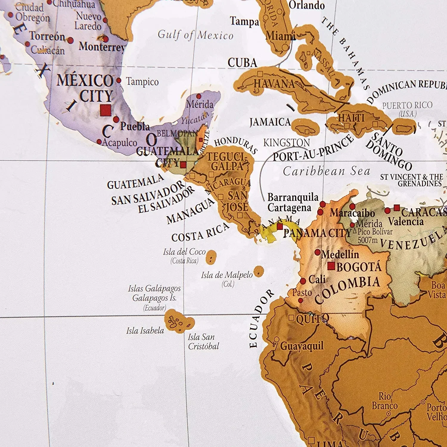 Office Furniture World - Deluxe World-Scratch-Coated Maps Wandkunst-Poster, personalisierte Scratch
