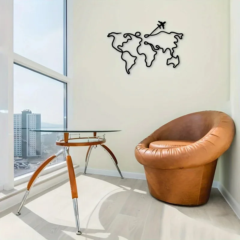 Office Furniture World - 1 Stück Art Deco Metall-Wandskulptur Flugzeug-Design,