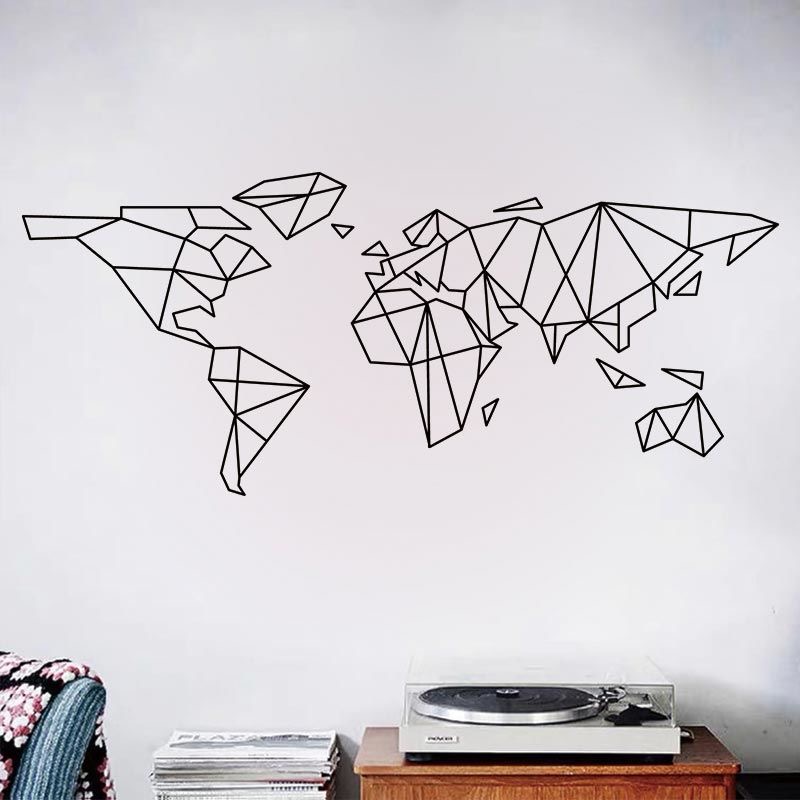 Geometrische Weltkarte Wandauf – Office Furniture World Bewertung und Preis