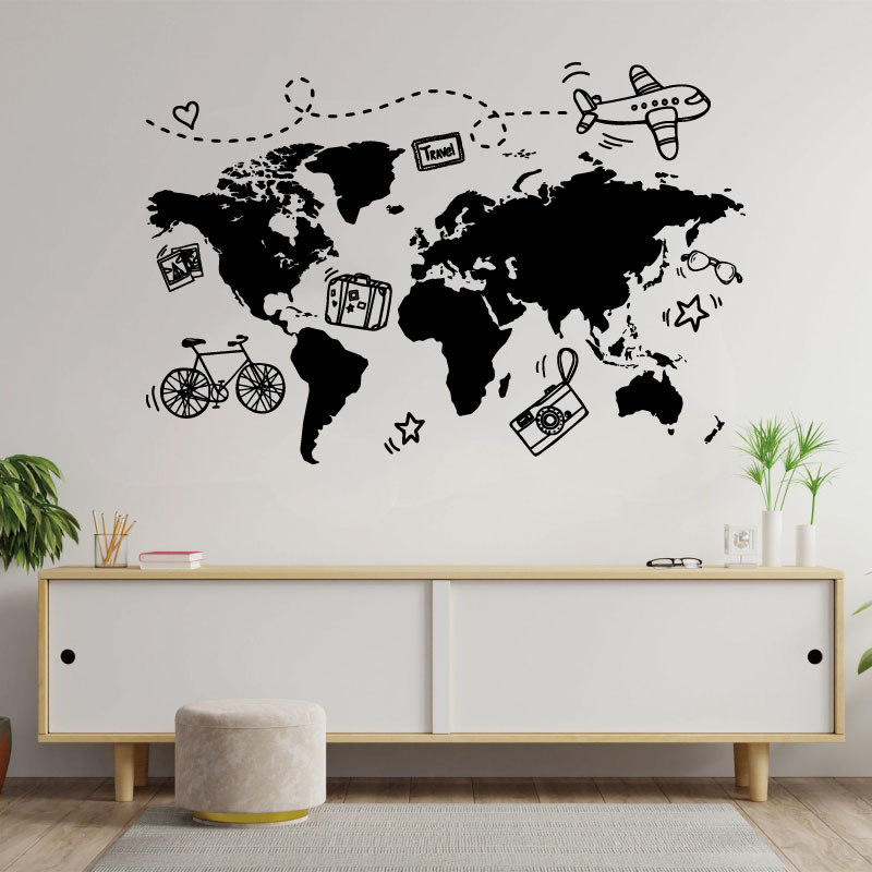 Gehen Reise Welt Karte Wand Au – Office Furniture World Bewertung und Preis