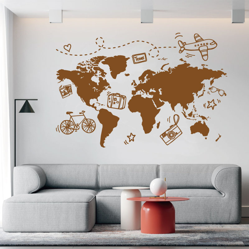Gehen Reise Welt Karte Wand Au – Office Furniture World Bewertung und Preis