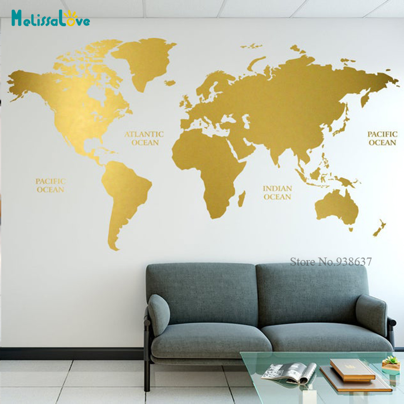 Gold Welt Karte Aufkleber Geom – Office Furniture World Bewertung und Preis