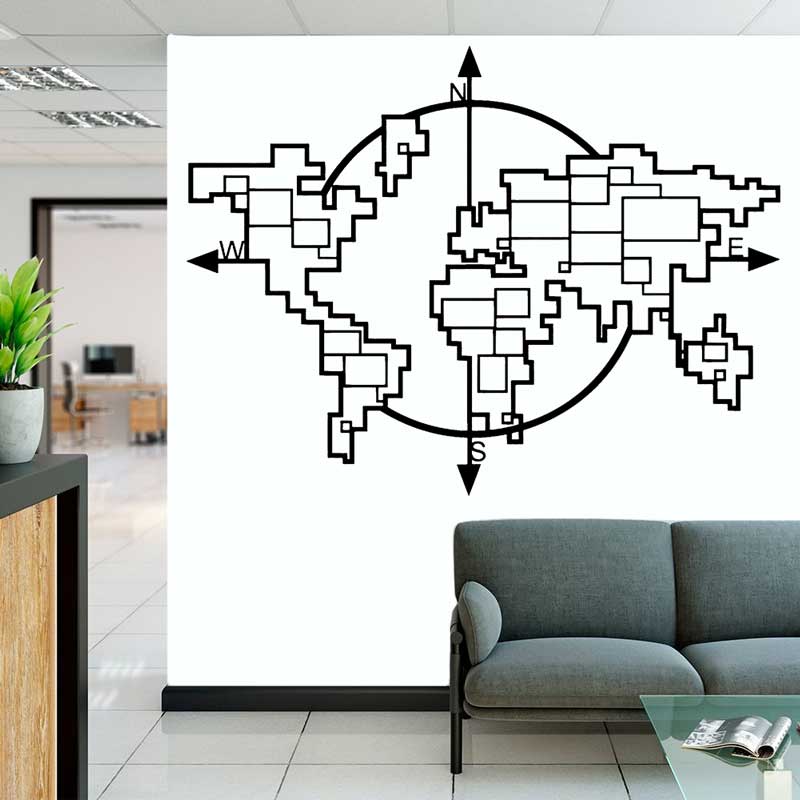 Geometrische Weltkarte Kompass – Office Furniture World Bewertung und Preis