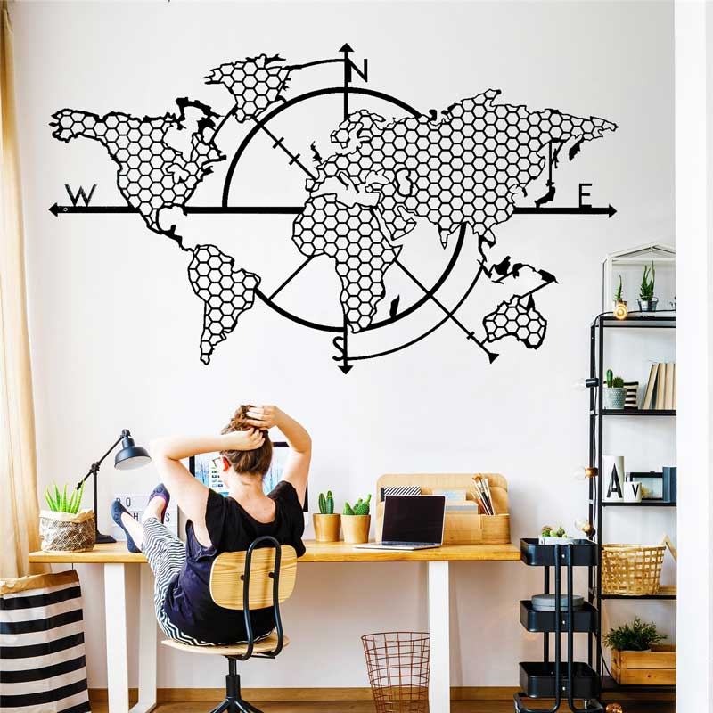 Waben Geometrische Weltkarte K – Office Furniture World Bewertung und Preis